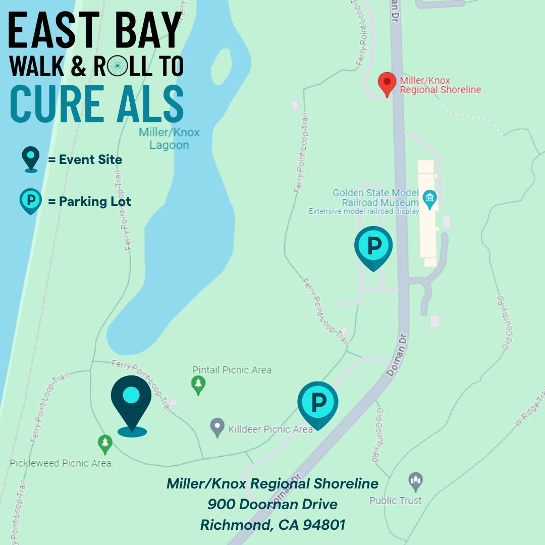 East Bay Walk and Roll to Cure ALS Parking Map 2024